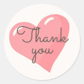 ピンク感謝していハートユー ラウンドシール (正面)