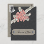 ピンク感謝していフローラユー ポストカード (正面/裏面)