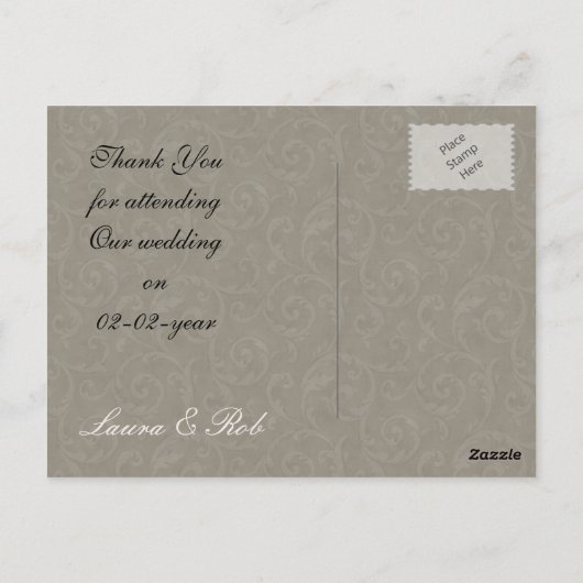 ピンク感謝していフローラユー ポストカード (裏面)