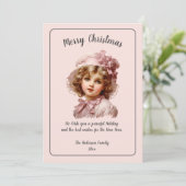 ピンク懐かしいメリークリスマス シーズンカード (スタンド正面)