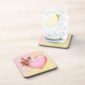 ピンク懸命プラスチックのコースター/コルクバック – 6セット コースター (右側)