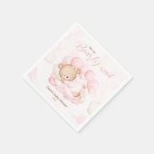 ピンク我々はベアベビーシャワーナプキン待つことができる スタンダードカクテルナプキン (角)