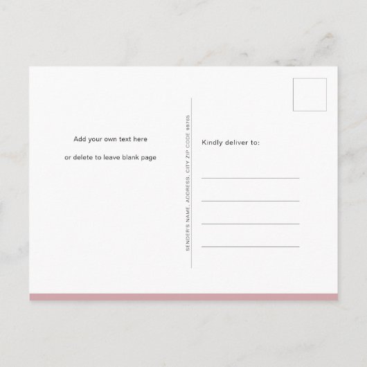 ピンク我々は愛らしい女の子の赤ちゃんシャワーを待つことができる インビテーションポストカード (裏面)