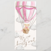 ピンク我々は赤ちゃんシャワーを待つことができる メニュー (裏面)