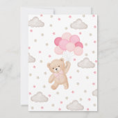 ピンク我々は赤ちゃんシャワーを待つことができる 招待状 (裏面)