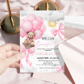 ピンク我々は赤ちゃんシャワー招待状を心待ちできる 招待状