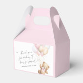 ピンク我々は、かわいい赤ちゃん女の子シャワーを待つことができる フェイバーボックス (正面サイド)