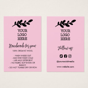 ピンク手作り手洗い説明書ソーシャルメディアロゴ