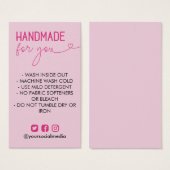 ピンク手作り手洗い説明書ソーシャルメディア (正面&裏面)