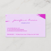 ピンク手作り粘土陶器彫刻陶磁器作品 名刺 (裏面)