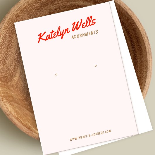 ピンク手書きタイポグラフィイヤリング表示カード