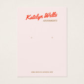 ピンク手書きタイポグラフィイヤリング表示カード (正面)