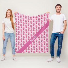 ピンク手袋の水色パーソナライズされた フリースブランケット