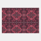 ピンク折り鶴さくらんぼ花束紙 ラッピングペーパーシート (正面)