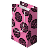 ピンク抱き枕の平和デザイン（複数言語） スモールペーパーバッグ (裏面アングル)