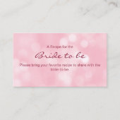ピンク抹茶ウォーターカラーブライダルシャワーレシピ エンクロージャーカード (正面)