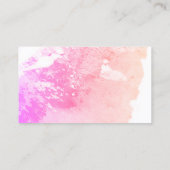 ピンク抽象芸術アート名刺テンプレート 名刺 (裏面)