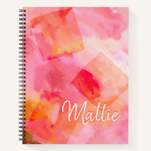 ピンク抽象芸術ア絵画ート ノートブック (正面)