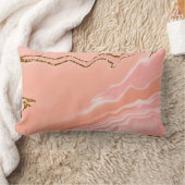 ピンク抽象芸術グリッターモダン腰枕 ランバークッション (ブランケット)