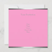 ピンク抽象芸術シルバージュエル21エレガント誕生日 招待状 (裏面)