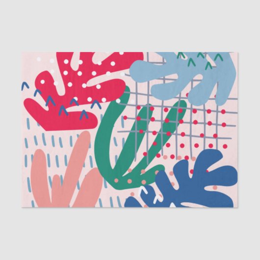 ピンク抽象芸術ティッシュペーパー 薄葉紙 (正面)