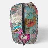 ピンク抽象芸術ハートトイレタリーバッグ ドップキット (右)