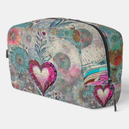 ピンク抽象芸術ハートトイレタリーバッグ ドップキット