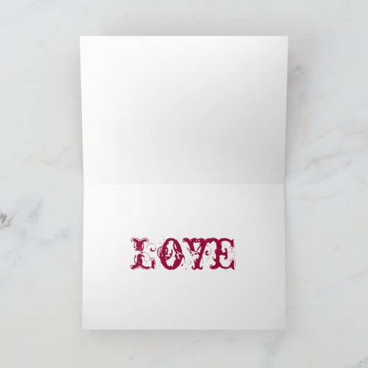 ピンク抽象芸術ハートバレンタインラブロマンス シーズンカード (内部)