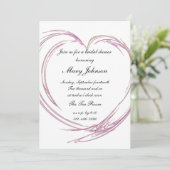 ピンク抽象芸術ハートブライダルシャワー 招待状 (スタンド正面)