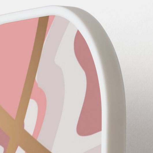 ピンク抽象芸術パターパーソナライズされたン ピックルボールラケット (左詳細)