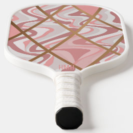 ピンク抽象芸術パターパーソナライズされたン ピックルボールラケット