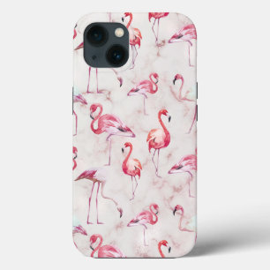 ピンク抽象芸術フラミンゴスウォーターモダンカラー iPhone 13ケース