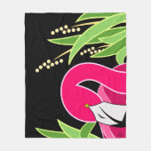 ピンク抽象芸術フラミンゴ フリースブランケット (正面)