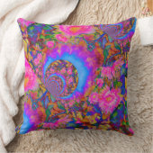 ピンク抽象芸術フローラヒマワールズフォーエバー クッション (ブランケット)