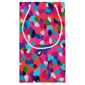 ピンク抽象芸術プリント スモールペーパーバッグ (裏面)