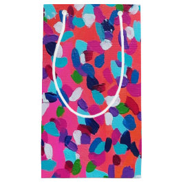 ピンク抽象芸術プリント スモールペーパーバッグ