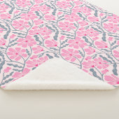 ピンク抽象芸術ミッドセンチュリーモダンフラワー シェルパブランケット (3/4)