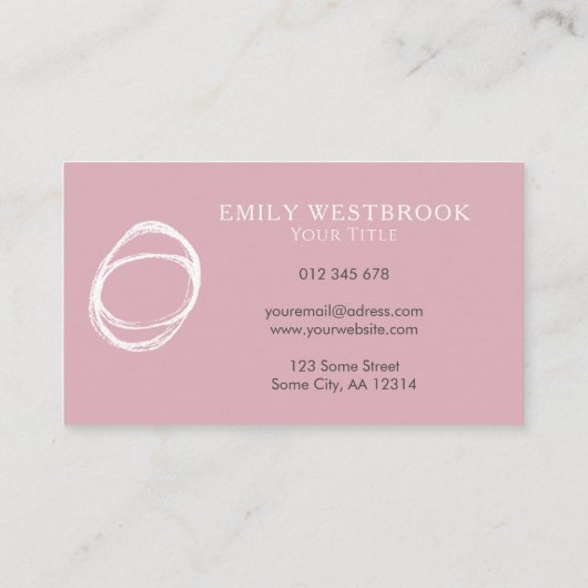 ピンク抽象芸術ミニマリストアートプロフェッショナル 名刺 (裏面)