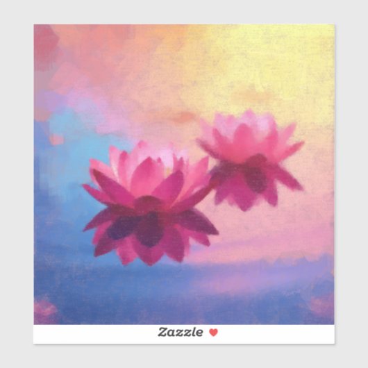 ピンク抽象芸術ロータス シール (シート)