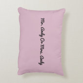 ピンク抽象芸術幾何八角形の円パターン アクセントクッション (裏面(縦))