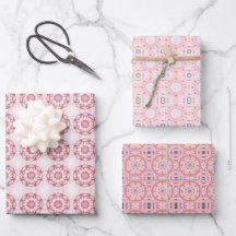 ピンク抽象芸術幾何八角形の円パターン