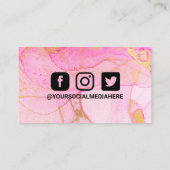 ピンク抽象芸術水彩名刺 名刺 (裏面)