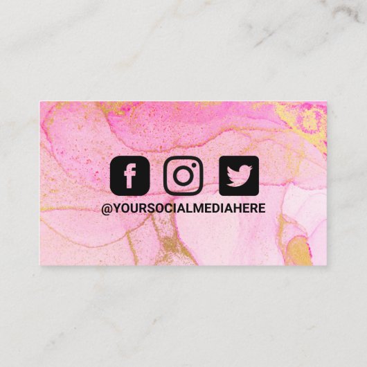ピンク抽象芸術水彩名刺 名刺 (裏面)