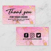 ピンク抽象芸術水彩名刺 名刺 (正面/裏面)