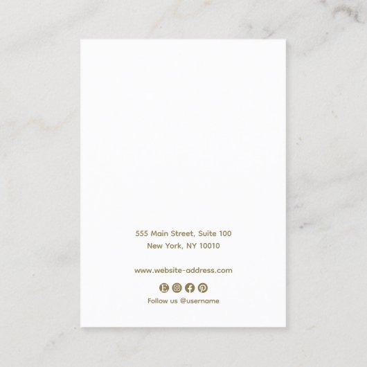 ピンク抽象芸術水彩植物葉のビジネスCa 名刺 (裏面)