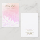 ピンク抽象芸術水彩植物葉のビジネスCa 名刺 (正面/裏面)