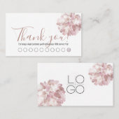 ピンク抽象芸術水彩花ロイヤリティカード 名刺 (正面/裏面)