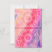 ピンク抽象芸術波水平2確認カード 招待状 (裏面)