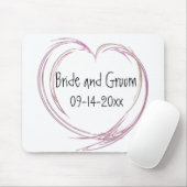 ピンク抽象芸術結婚ハート マウスパッド (マウス)