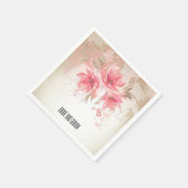 ピンク抽象芸術結婚フローラ スタンダードカクテルナプキン (角)